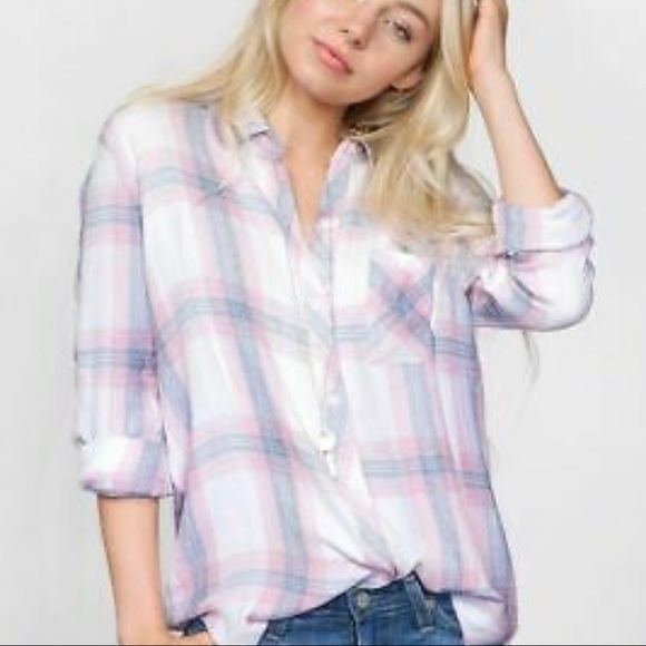 Rails Hunter Plaid Button Down In Mulberry Blue Size XS - Picture 16 of 16